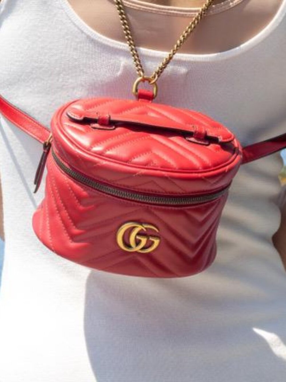 New,  Gucci, Matelassé Marmont Quilted Calf Leather Mini Backpack - Picture 16 of 16